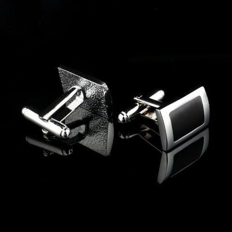 Black Rectangle Mens Shirt Cuff Button