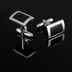 Black Rectangle Mens Shirt Cuff Button