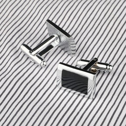 Black Rectangle Mens Shirt Cuff Button