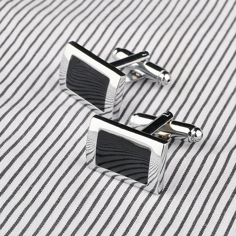 Black Rectangle Mens Shirt Cuff Button