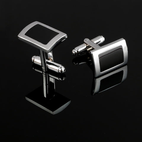 Black Rectangle Mens Shirt Cuff Button
