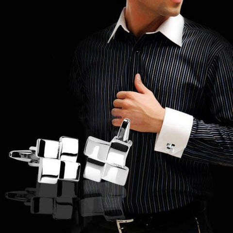 Unique Geometric Men's Cuff Links