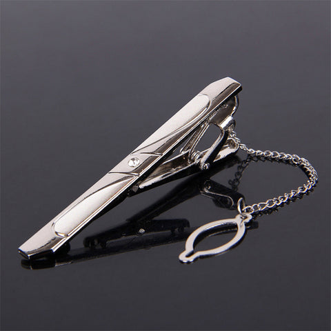 Stylish Metal Crystal Tie Clips
