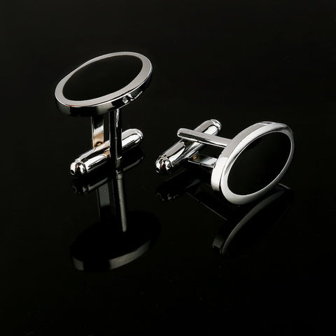Black Rectangle Mens Shirt Cuff Button