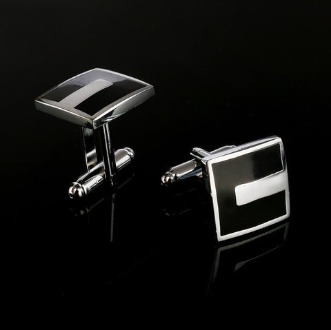 Black Rectangle Mens Shirt Cuff Button