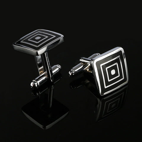 Black Rectangle Mens Shirt Cuff Button