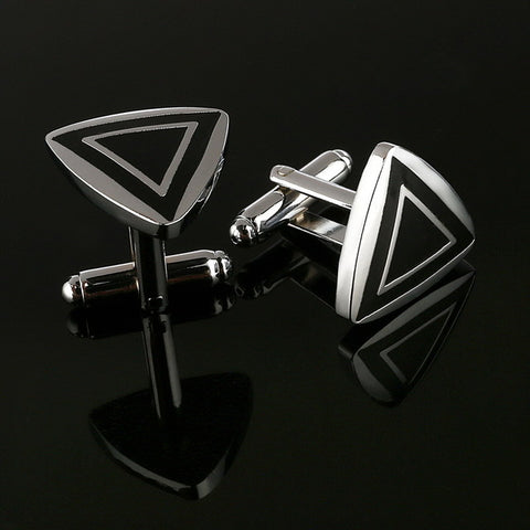 Black Rectangle Mens Shirt Cuff Button
