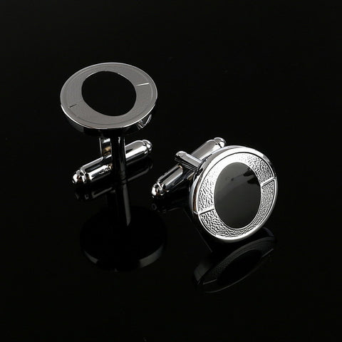 Black Rectangle Mens Shirt Cuff Button