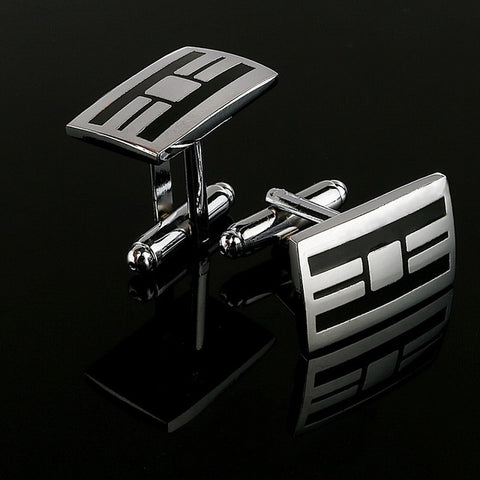 Black Rectangle Mens Shirt Cuff Button