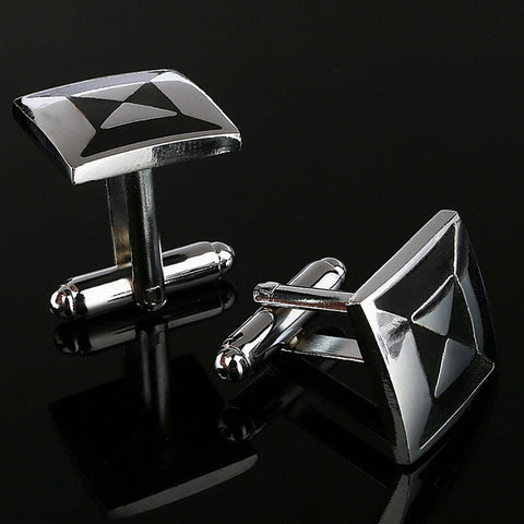 Black Rectangle Mens Shirt Cuff Button