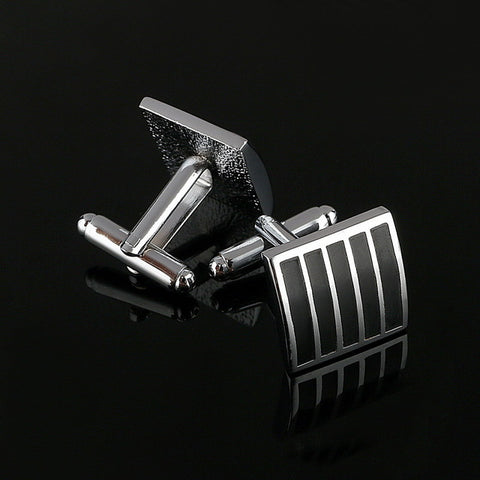 Black Rectangle Mens Shirt Cuff Button