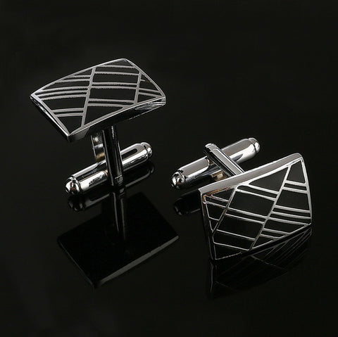 Black Rectangle Mens Shirt Cuff Button