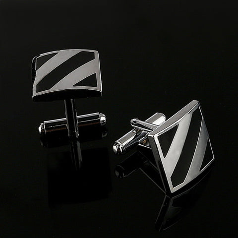 Black Rectangle Mens Shirt Cuff Button
